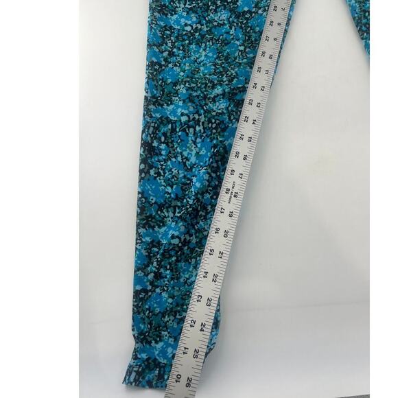 Lularoe Leggings Womens Tall and Curvy 12-18 Blue Teal Stretchy Abstract Colors - Picture 3 of 7
